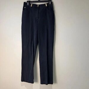 St. John Sport Straight Leg Pants - Size 4 -  Navy Blue